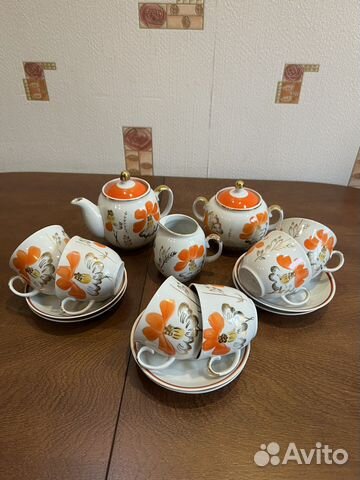 Чайный сервиз Красный бутон,Маки Барановка