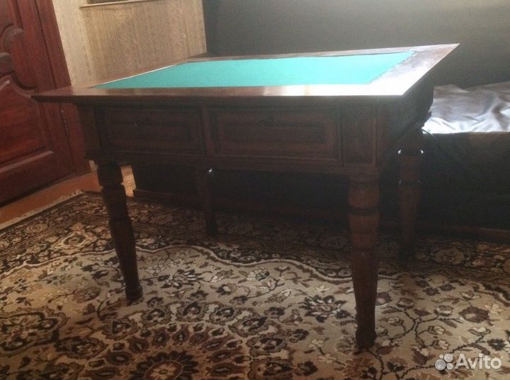Стол ломберный.Дуб,сукно. Начало 20 века