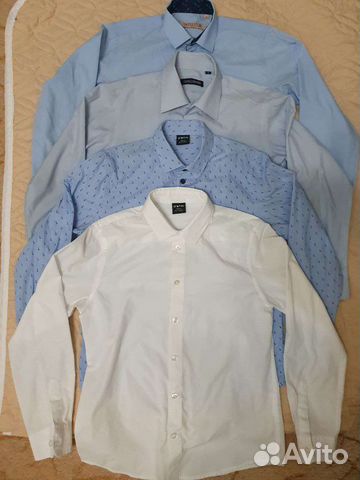 Набор школьных рубашек для мальчика 10-11 лет 4 шт