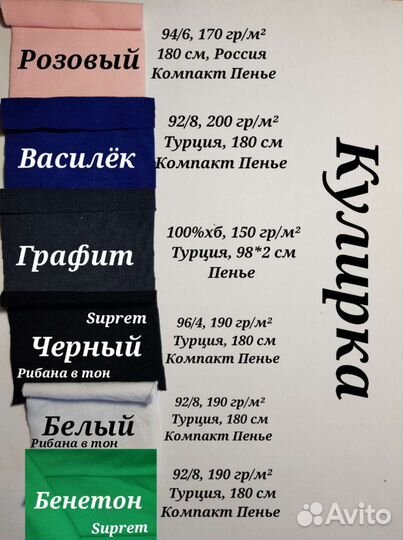 Кулирка на отрез