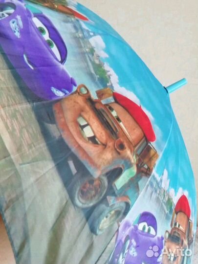 Новый Зонт трость для мальчика Тачки со свистком