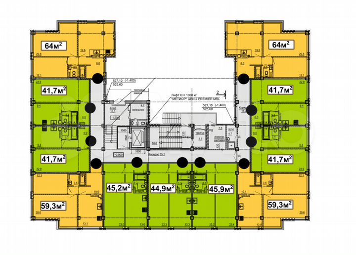 2-к. квартира, 59,3 м², 2/4 эт.