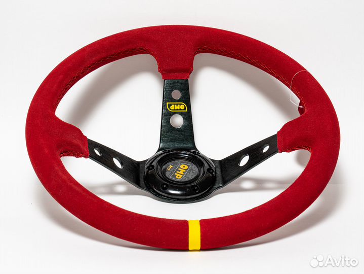 Руль для дрифта замша с логотипом OMP