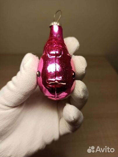 Стеклянная Ёлочная Игрушка Рыба Рыбка Сделано СССР