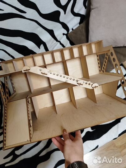 Детский гараж для машинок деревянный