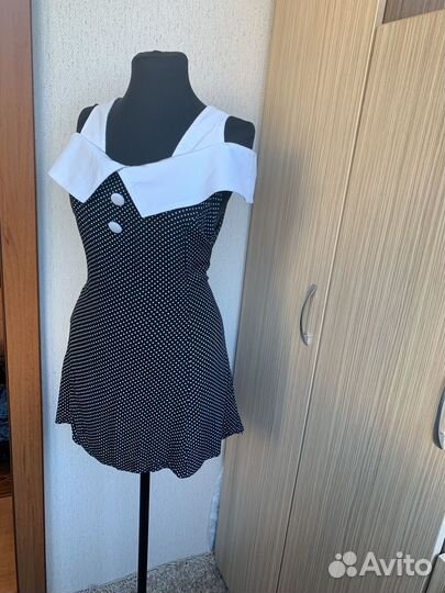 Платье сарафан в горошек Винтаж