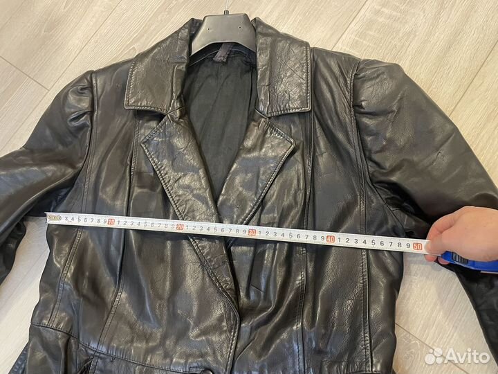 Кожаное пальто винтажное