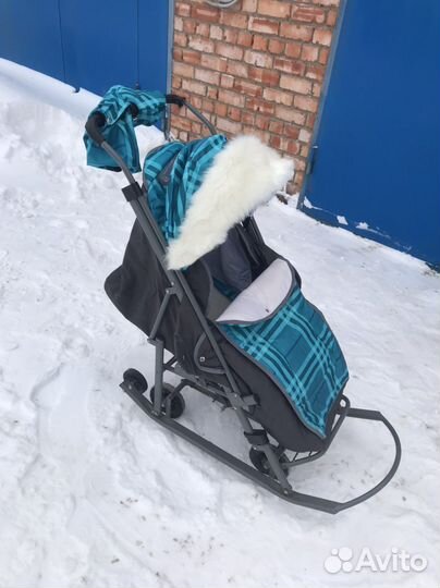 Детские санки коляска на колесах