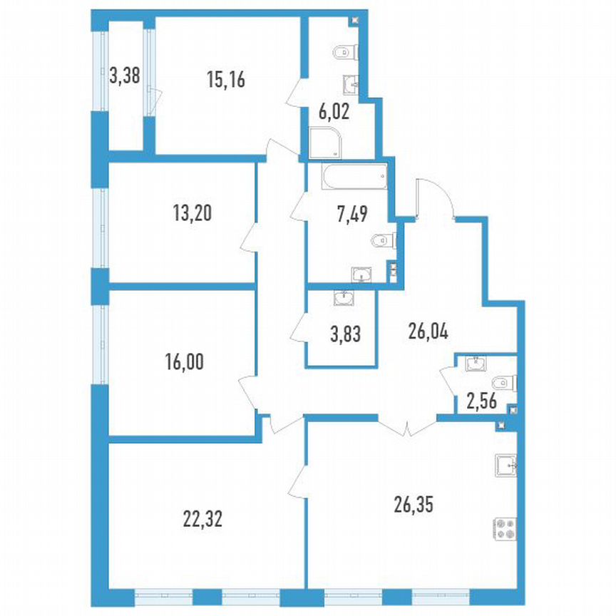 4-к. квартира, 140 м², 4/23 эт.