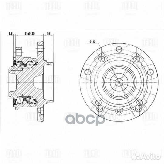 Ступица с подшипником BMW 5 E60/E61/6 E63/E64 04