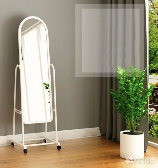 Зеркало напольное на колесиках White