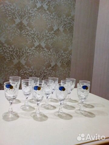 Рюмки хрустальные,новые в упаковке,12 шт,35гр