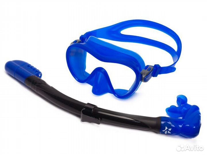 Комплект маска и трубка Агидель Bright Blue Black