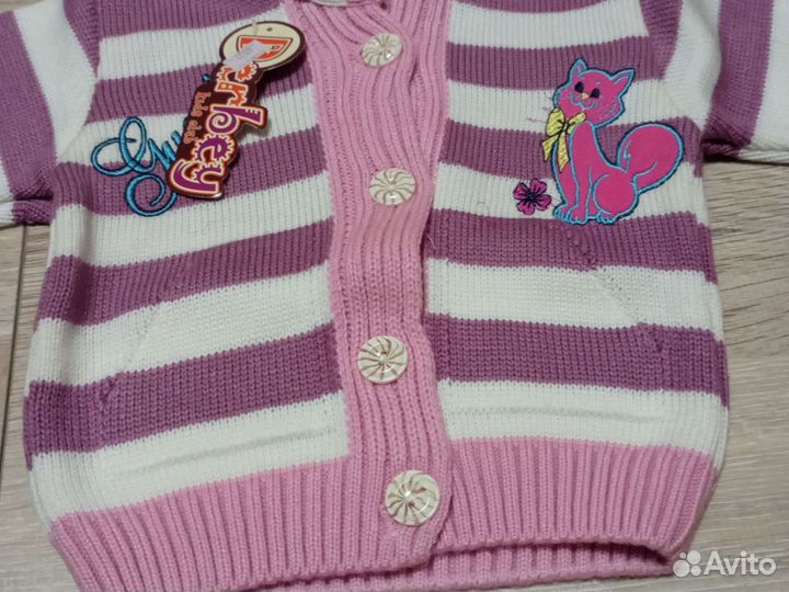 Теплая кофта для девочки 92-98