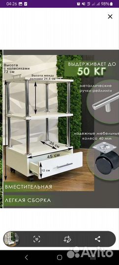 Этажерка на колесиках