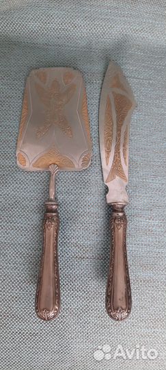 Антикварный набор лопатка и нож, Европа