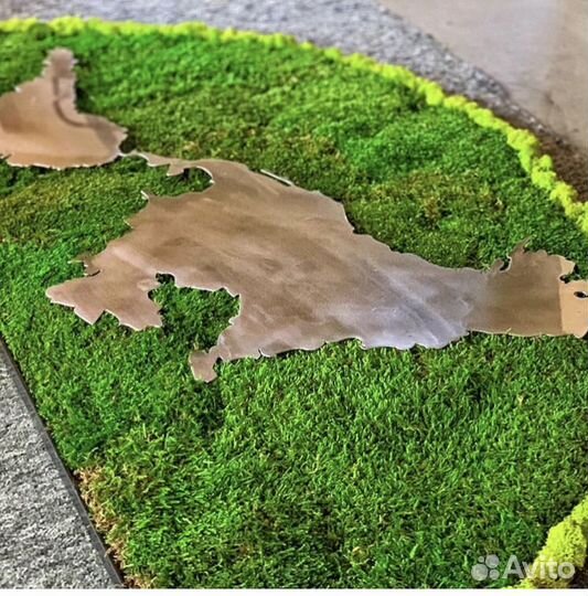 Карта мира из мха с подсветкой