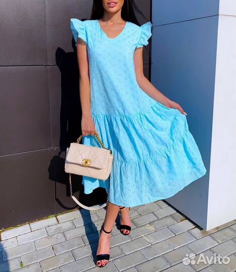 Платье сарафан шитье хлопок 42 44 46 48