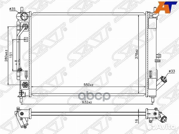 Радиатор Hyundai Elantra 13-20 / Kia Ceed 18
