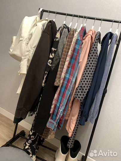 Напольная вешалка гардероб рейл штанга