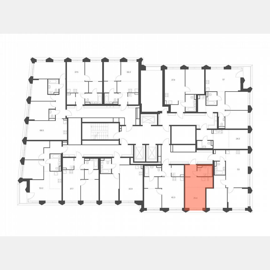 Квартира-студия, 25,4 м², 12/26 эт.