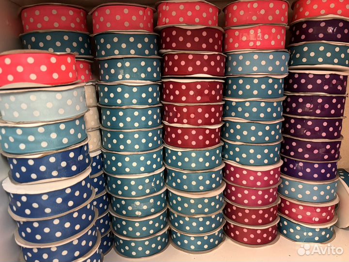 Репсовая лента в горох