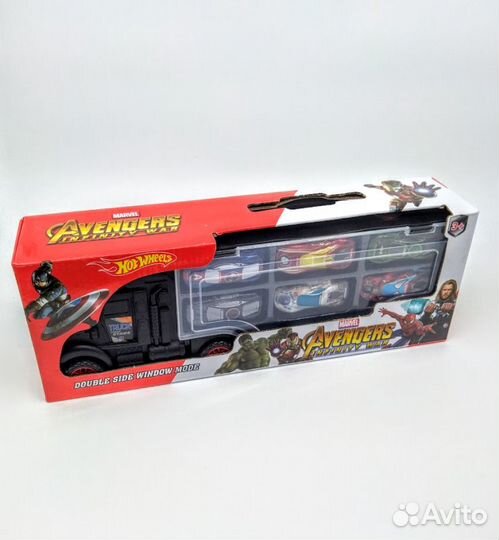 Грузовик с машинками Мстители набор 6 в 1