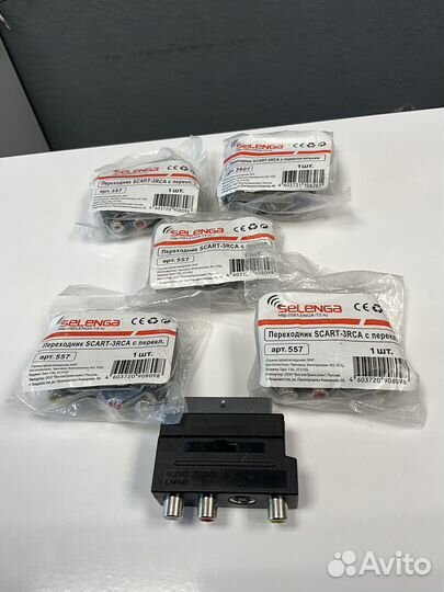 Переходник scart 3 rca с переключателем