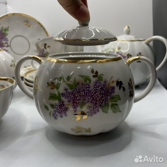 Чайный сервиз сирень Дулево 1968 г СССР (Сзр)
