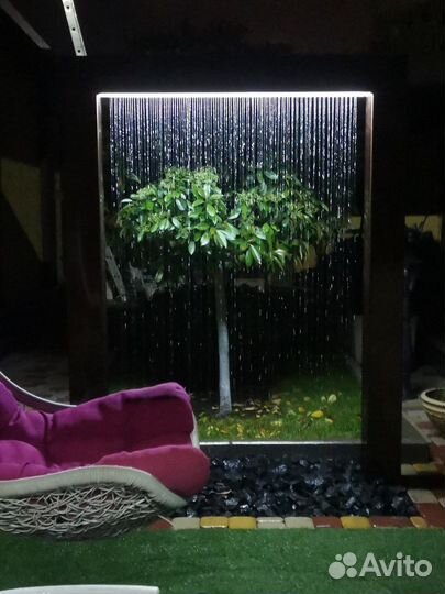 Садовый водопад с LED подсветкой