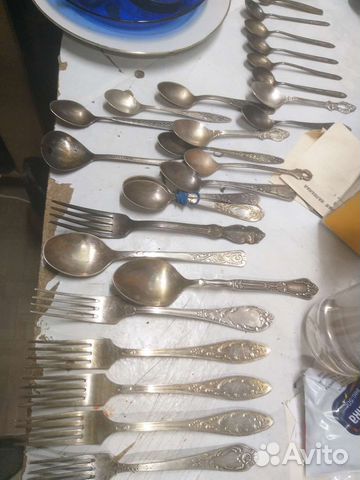 Вилки ложки мельхиор