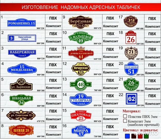 Адресные таблички