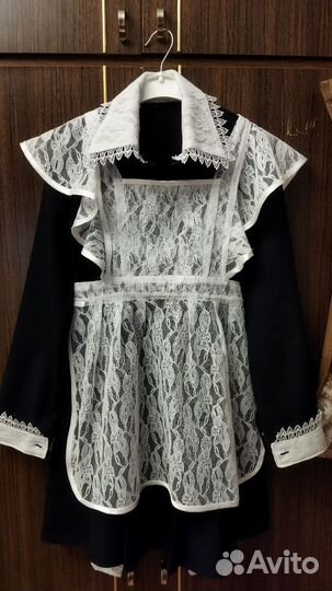 Белый школьный фартук 122 128