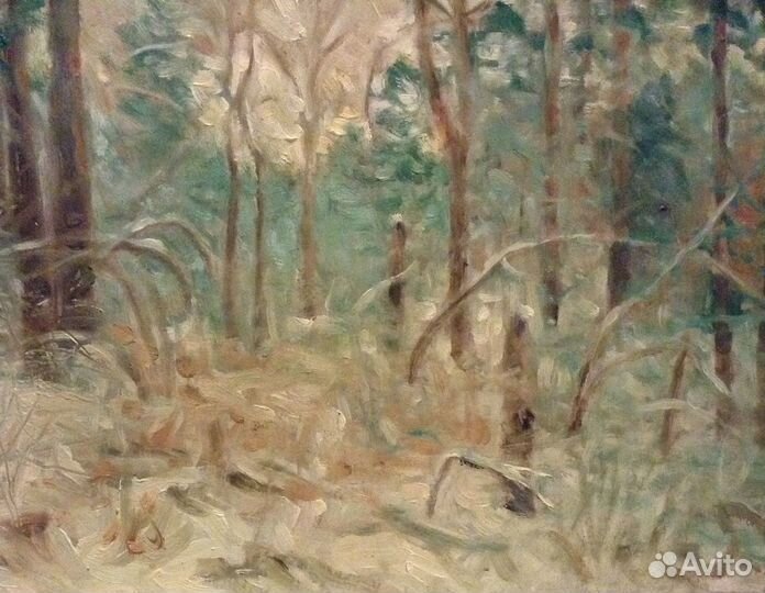 Картина этюд - Зимний лес