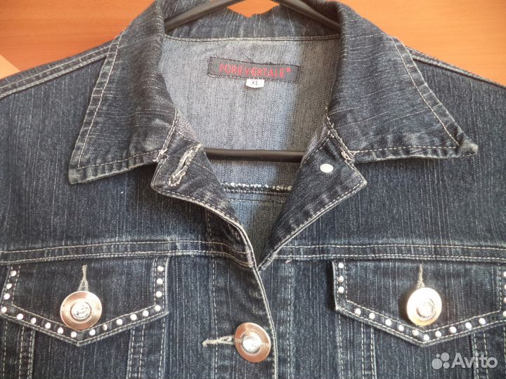 Куртка джинс черно-серая Р. 46