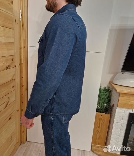 Рубашка мужская джинсовая новая L XL 52