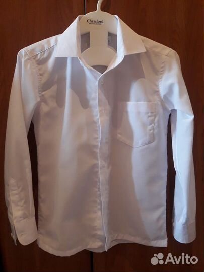 Рубашка белая для мальчика 122-128