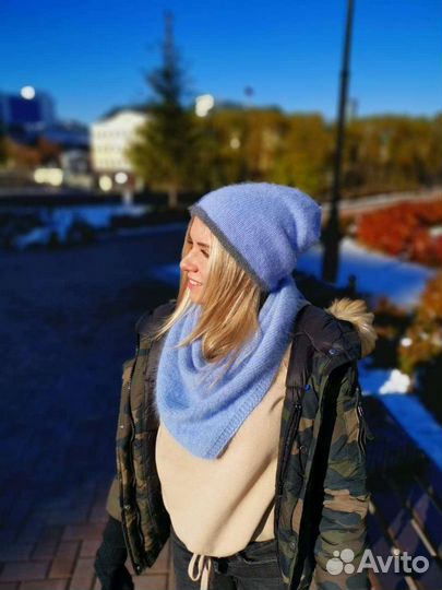 Шапка двухсторонняя женская