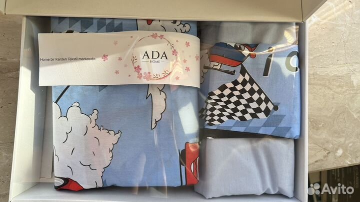 Постельное бельё детское машинки хлопок Ada home
