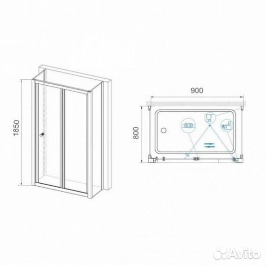 Душевой уголок RGW Classic CL-41 P (CL-21+2Z-050-1) 90x80