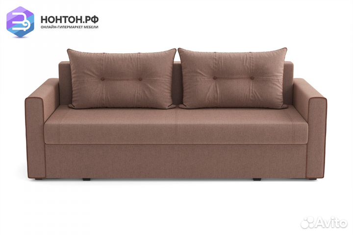 Диван еврокнижка Оригами жаккард коричневый