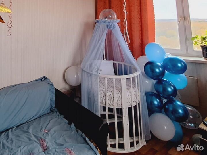 Детская кроватка трансформер с маятником