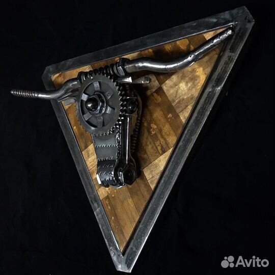 Скульптура из металла. Голова быка, техно арт