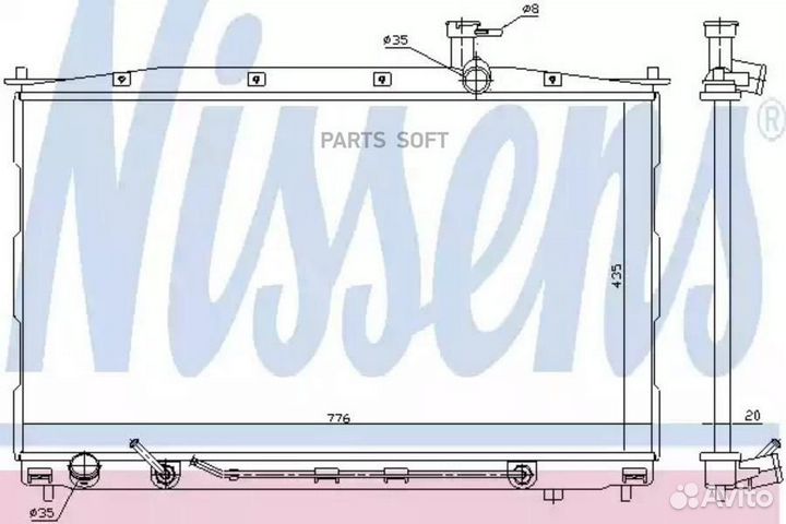 Радиатор двигателя hyundai santa FE D AUT 06