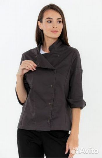 Чёрный китель поварской мужской