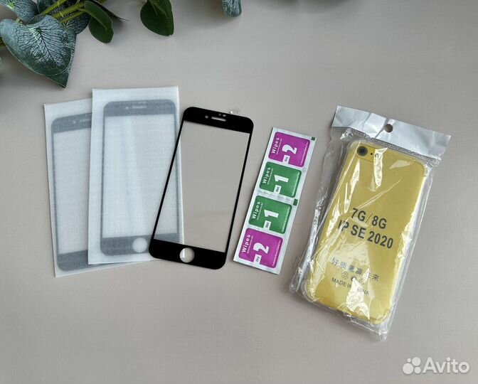 Защитное стекло iPhone 8 чехол