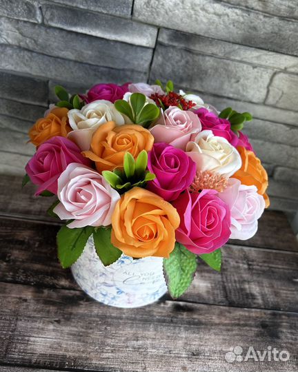 Букет из мыльных роз