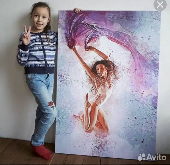 Портрет на холсте по фото на заказ