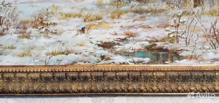 Зимний пейзаж маслом на холсте