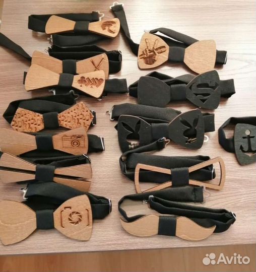 Деревянные галстуки-бабочки